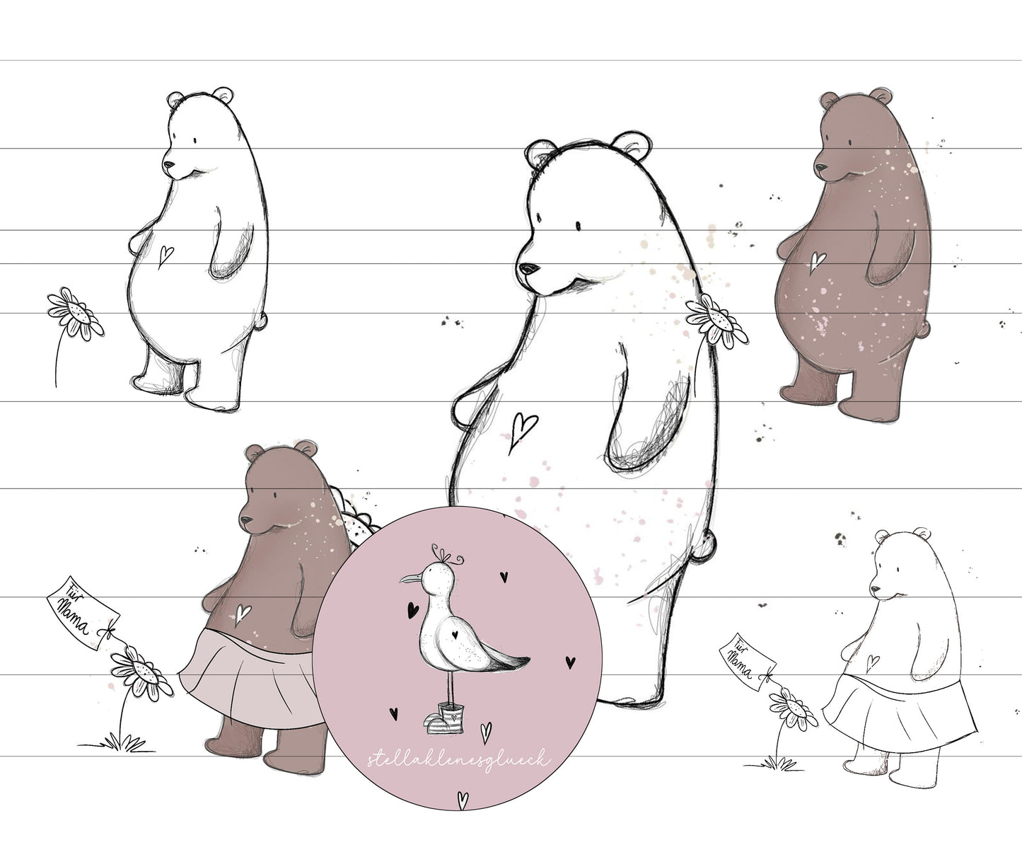 Mamabär und Muttertag, Liebeserklärung an alle Mamas, Bär, Laserdatei, Gravurdatei, SVG, PNG, Subimationsdatei, digitales Set, Muttertag