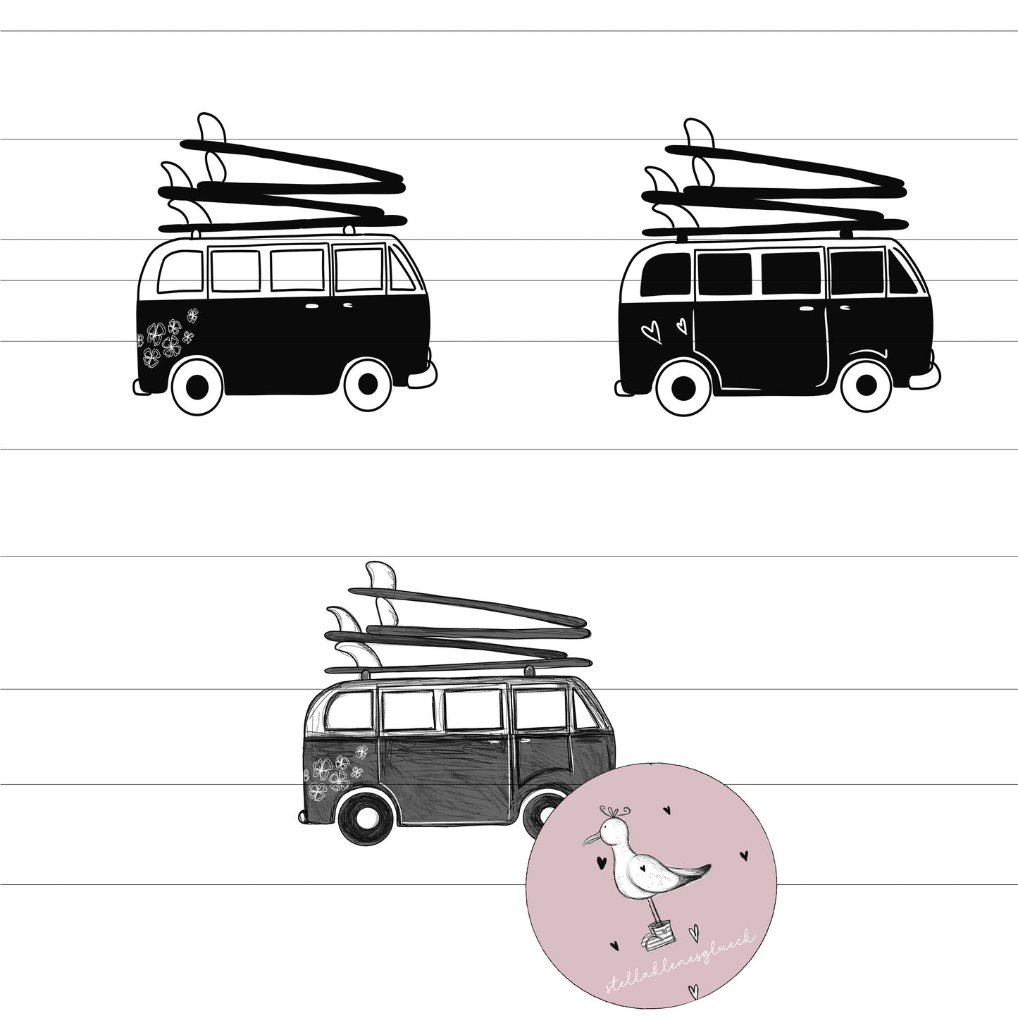 Bulli, digitale Datei, süßer Bus, jpg, png, svg, Datei zum lasern, sublimieren und mehr