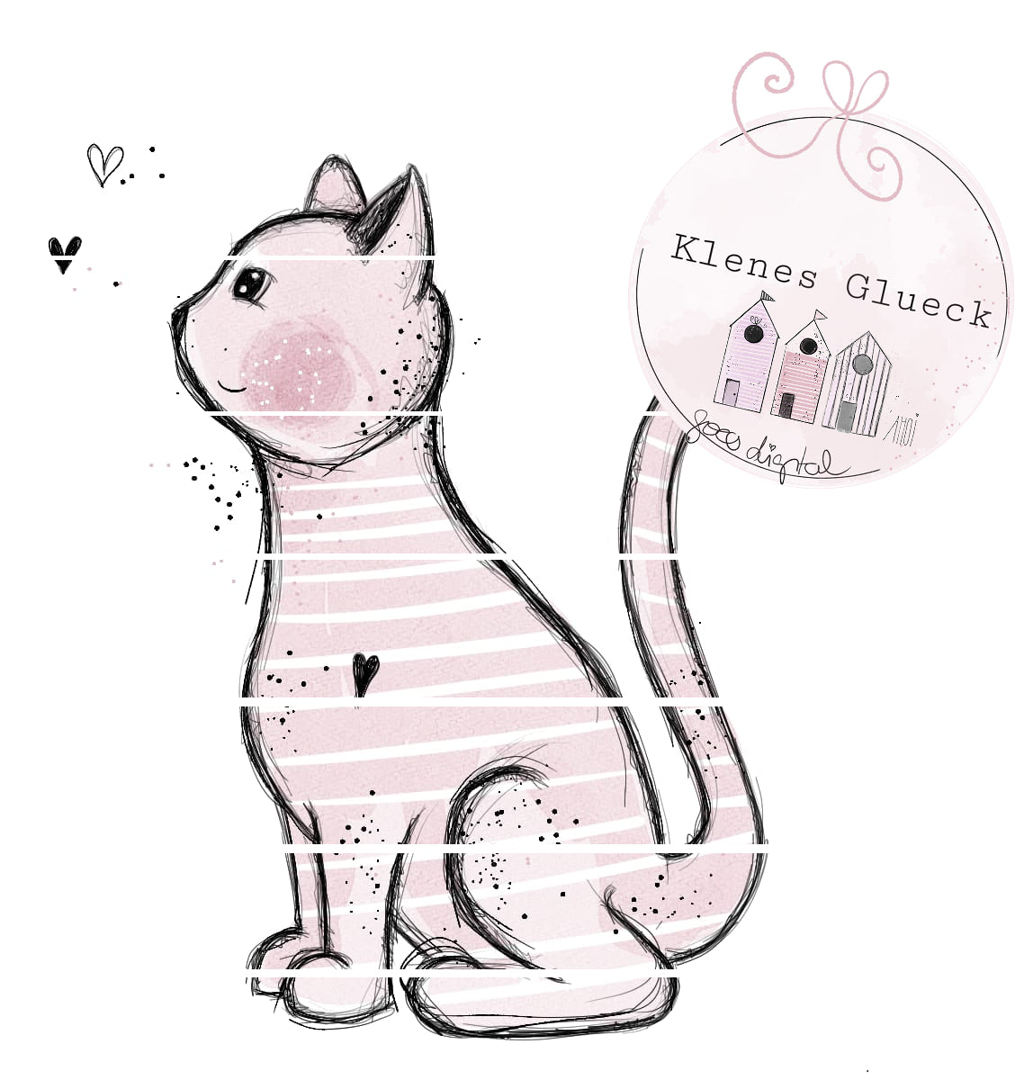 zarte Miezekatze, digitale Datei zum sublimieren, lasern und mehr