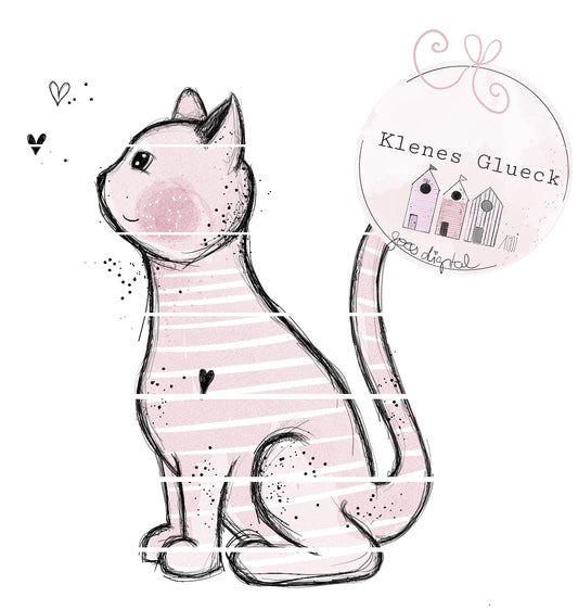 zarte Miezekatze, digitale Datei zum sublimieren, lasern und mehr