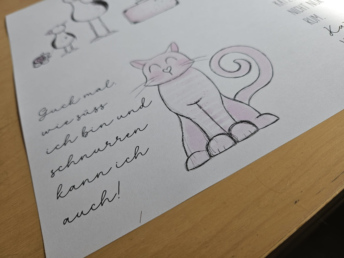 Katze mit Herznase, Set mit digitalen Dateien PNG, JPG, sublimieren, lasern, print and cut, Digistamp,drucken und mehr, Katze, Mieze, Mimi für alle
