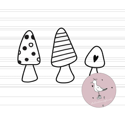 Herbstdatei, Pilze, Kürbisse, digitale Zeichnung, laserdatei, plotten, sublimieren, digistamp und mehr