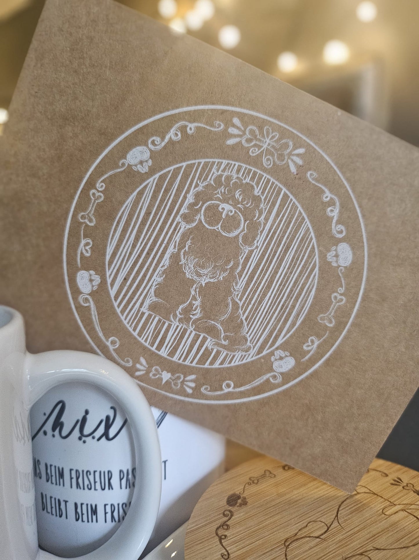 Wuschelhund, Hundedatei, digitale Zeichnung, png, jpg, set, lasern, sublimieren, Hund, großer Hund, Hund mit Locken, digistamp und mehr