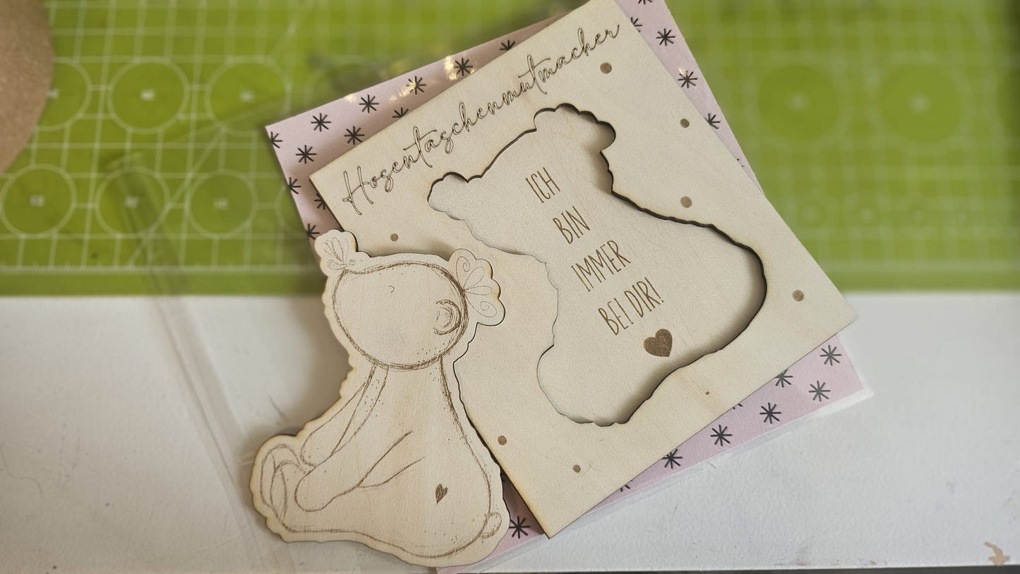 Laserdatei, Hosentaschenmutmacher Bär, niedlicher Bär, Bärchen, sublimieren, print and cut und mehr