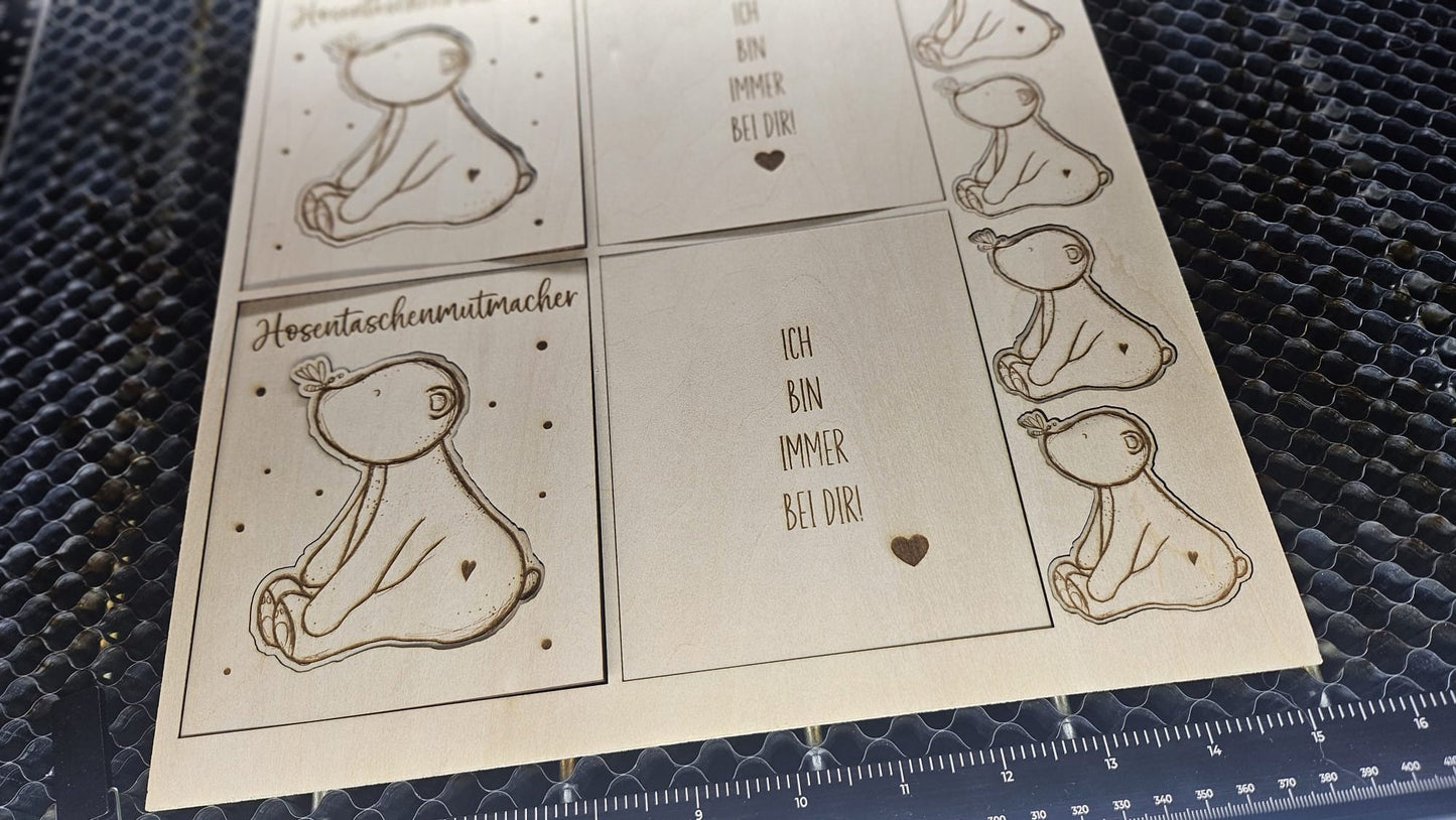 Laserdatei, Hosentaschenmutmacher Bär, niedlicher Bär, Bärchen, sublimieren, print and cut und mehr