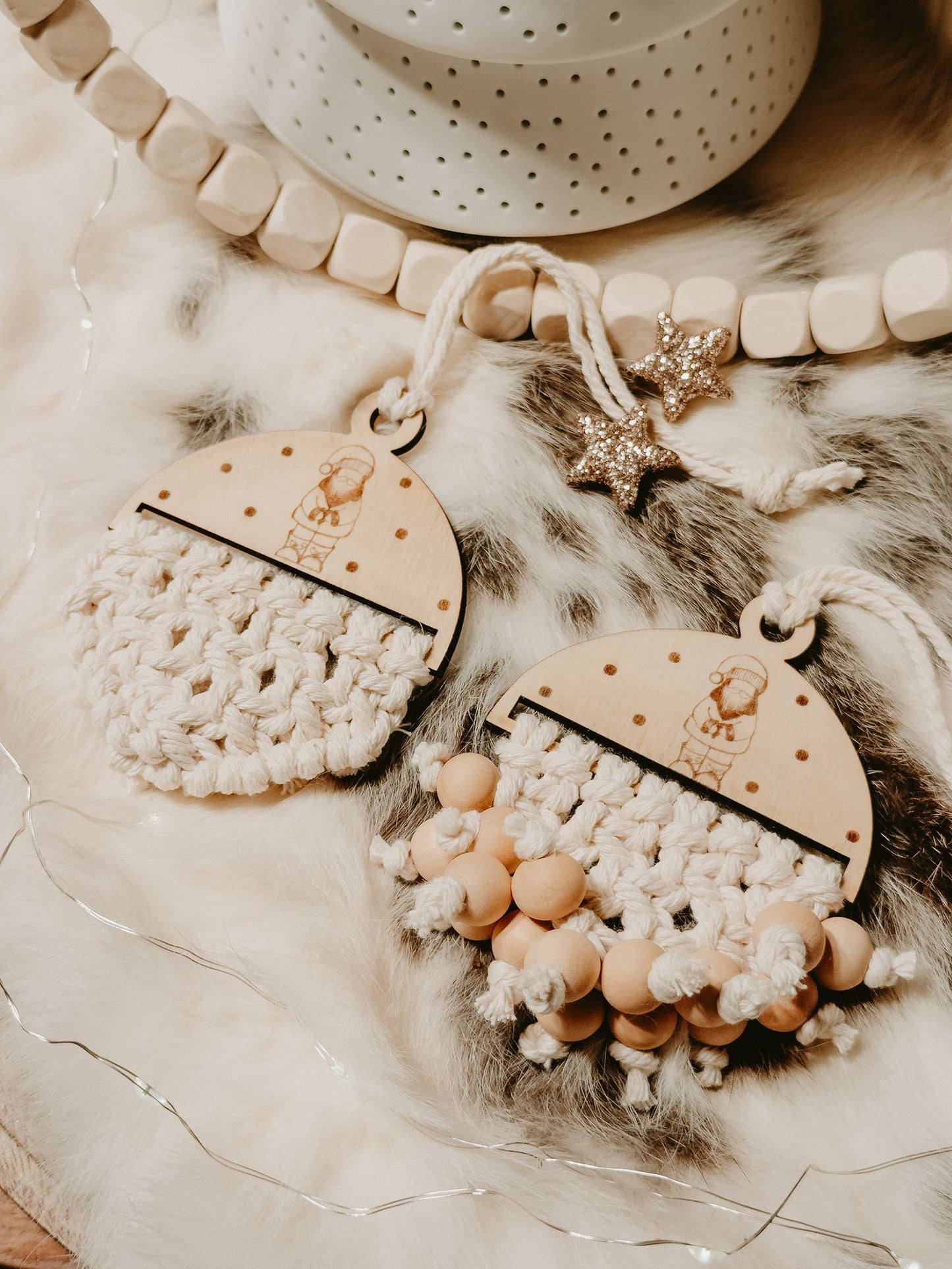 Laserdatei Makreamee Weihnachtskugel Set, Weihnachtskugeln für Makramee, SVG,PNG, god jul