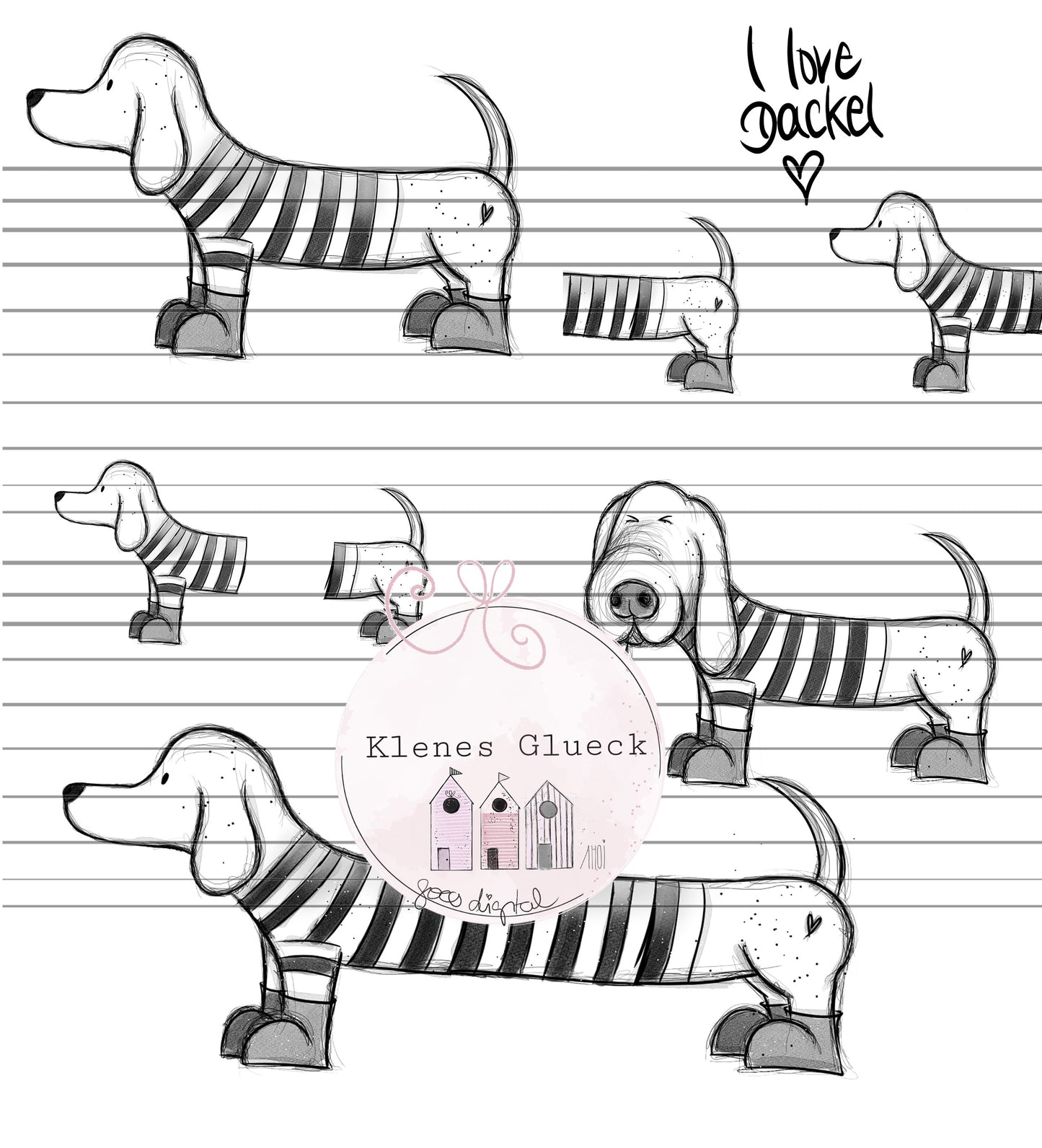 Dackel, Dackelliebe, digitale Datei, Hund, gravieren, sublimieren und mehr
