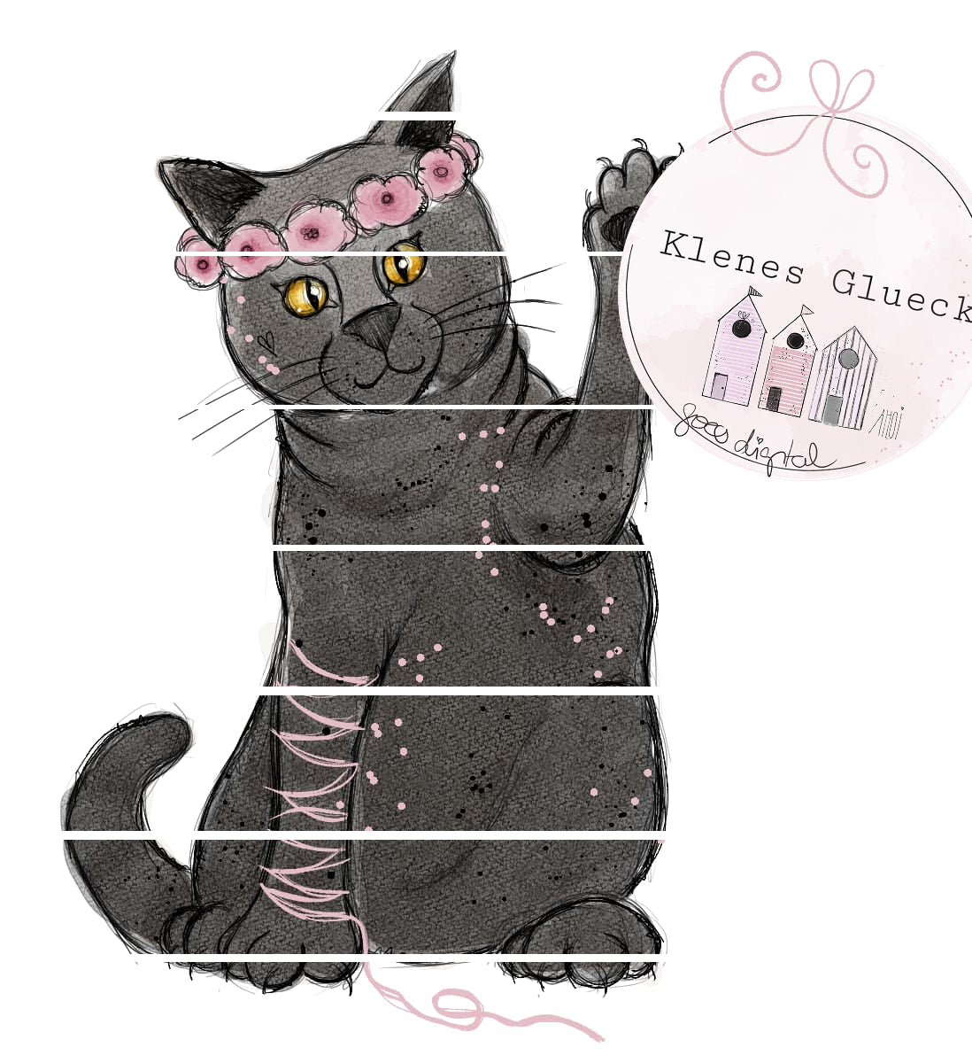 Mopsige Mieze, superniedliche, vielseitige Datei im Set für alle Katzenmamas und Papas zum sublimieren und mehr