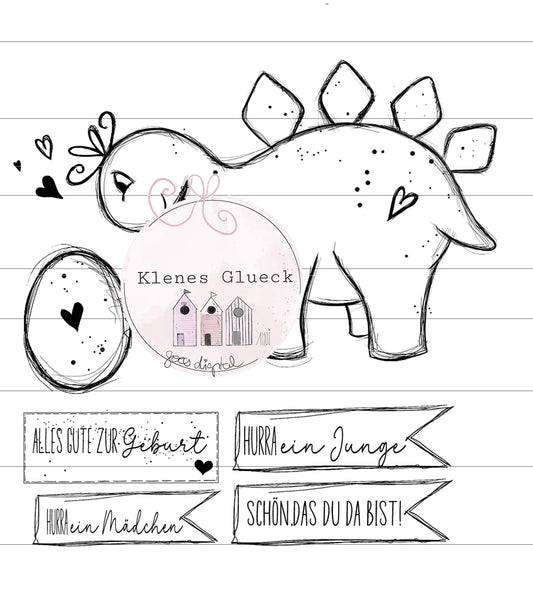 Dino, Stegosauerus, digitale Datei, PNG, JPG, Laserdatei, Sublimationsdatei, Print and cut-Datei