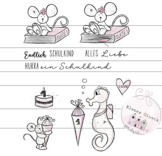 Set zur Einschulung, Kitastart, digitale Datei PNG, JPG, PNG-Datei zum lasern, sublimieren, plotten und mehr superniedlich und vielseitig