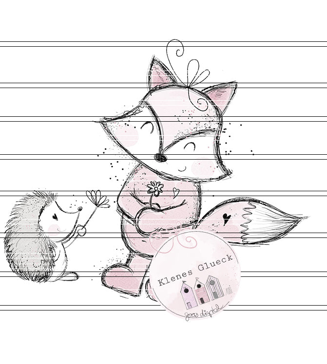 Verliebt, der Igel und der Fuchs, digitale Datei zum sublimieren, Lasern und mehr