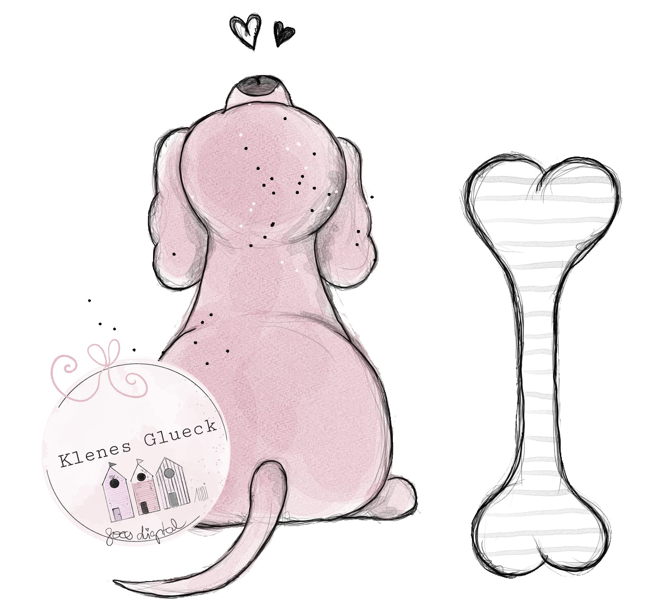 Kleiner Hund "Selber sitz!", digitale Datei zum lasern, sublimieren, drucken, als Digistamp, print and cut und mehr