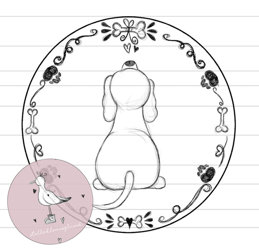 Kleiner Hund "Selber sitz!", digitale Datei zum lasern, sublimieren, drucken, als Digistamp, print and cut und mehr