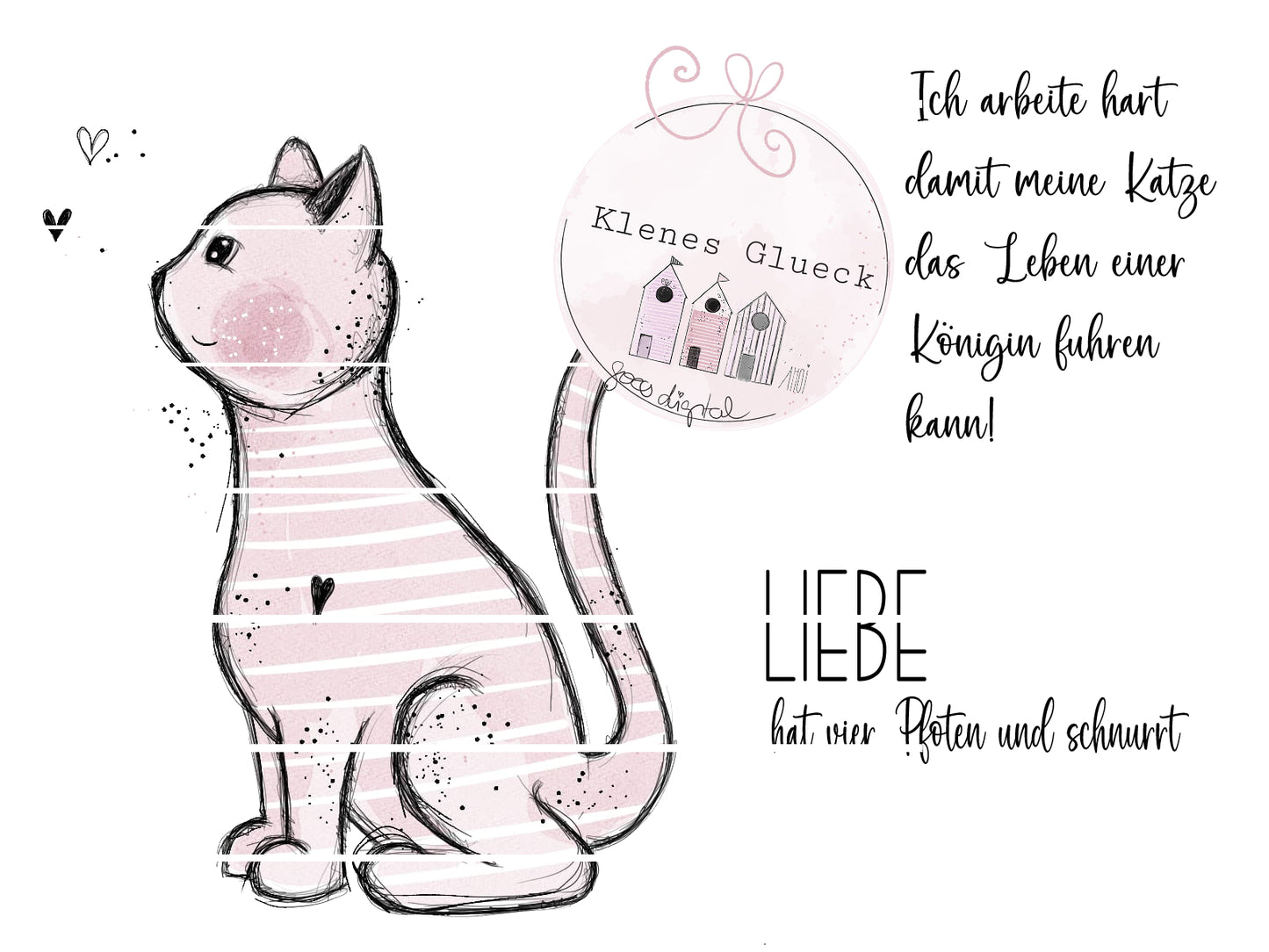 zarte Miezekatze, digitale Datei zum sublimieren, lasern und mehr