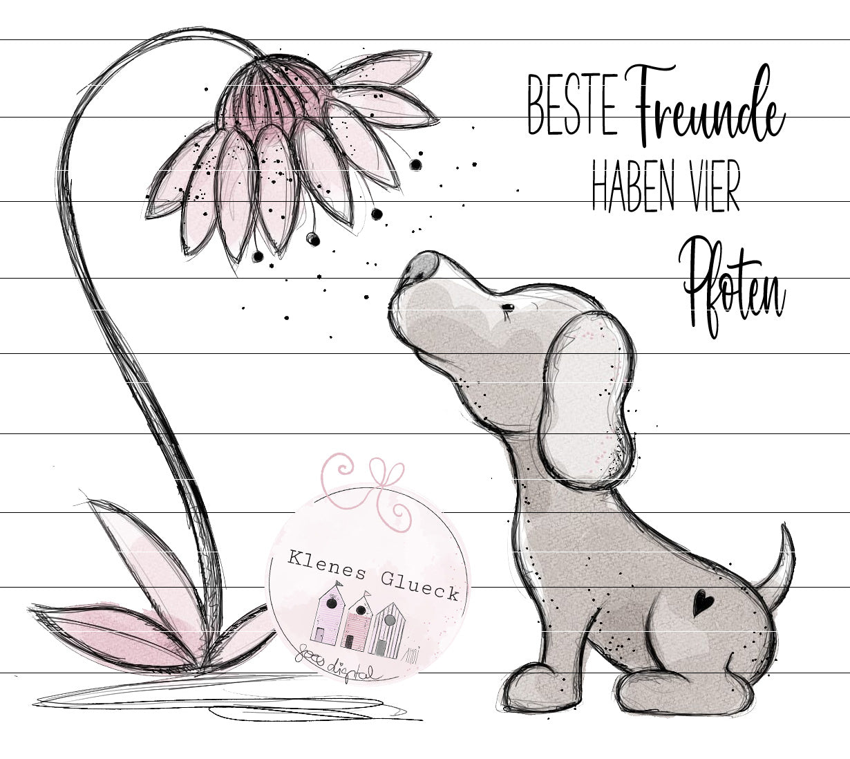 Kleiner Freund, Hund für alle Hundemamas und Papas, digitale Datei-Set mit Varianten
