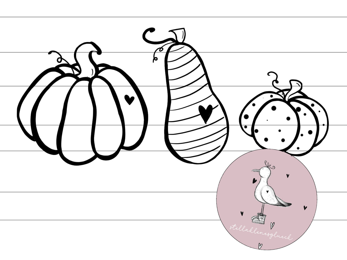 Herbstdatei, Pilze, Kürbisse, digitale Zeichnung, laserdatei, plotten, sublimieren, digistamp und mehr