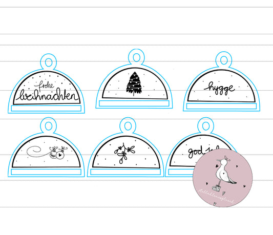 Laserdatei Makreamee Weihnachtskugel Set, Weihnachtskugeln für Makramee, SVG,PNG, god jul