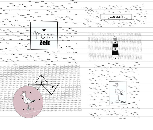 Meer Zeit, Strand, Leuchtturm, Boot, Möwen...Meer in einem Set, PNG, SVG, Laserdatei, Gravurdatei, Sublimationsdatei, Küste für Dich