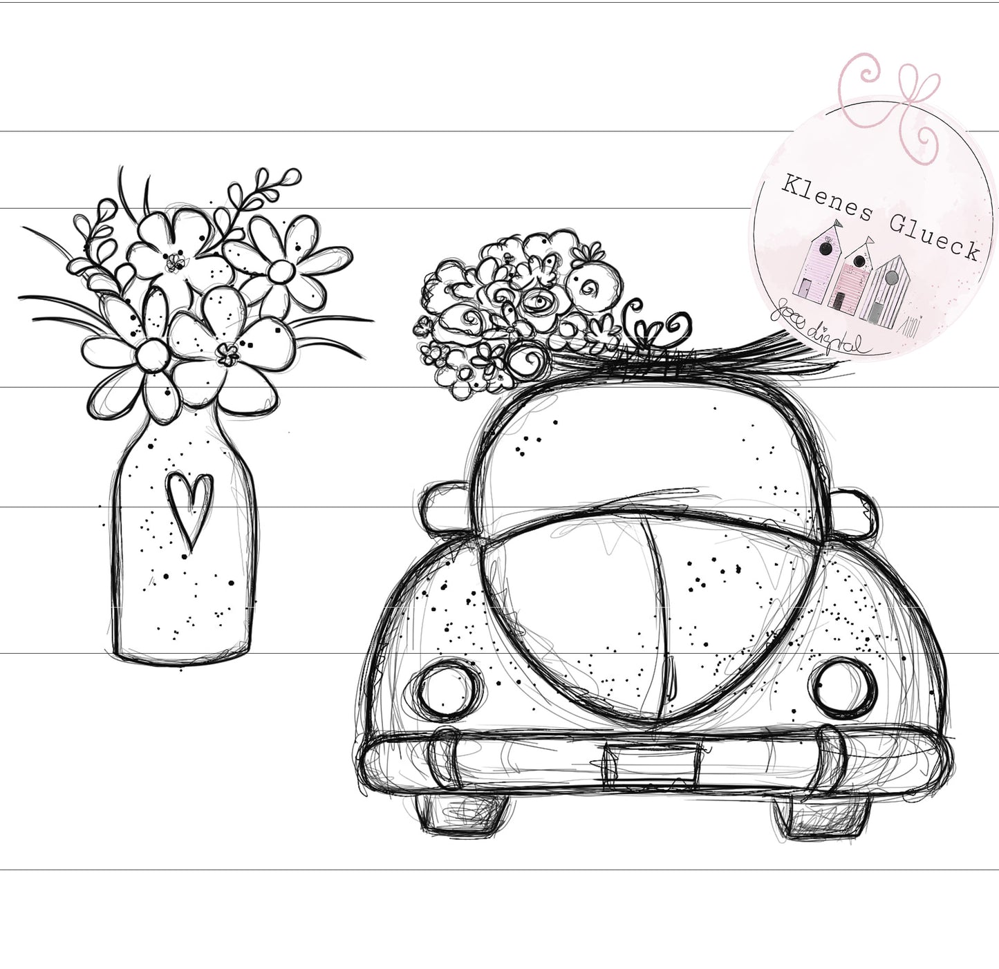 Muttertag, Auto mit Blumen, Blumen, digitale Datei, png, jpg, Laserdatei, Digistamp, Print and cut, Plotterdatei, Sublimationsdatei