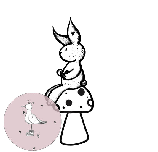 Pilzhasi, digitale Datei, Hase, Pilz, Herbst, Laserdatei, PNG, SVG, Plotten, Datei-Set, Sublimieren und mehr