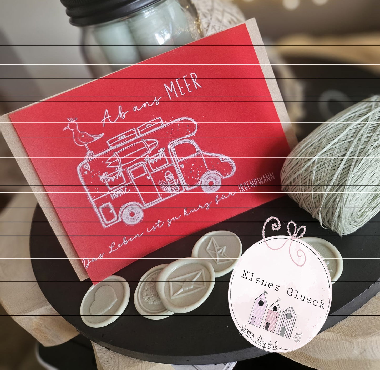 Wohnmobil, digitale Datei, Set, PNG, JPG, Laserdatei, Sublimationsdatei, maritime Datei, Kueste, Meer und mehr, Postkarten Womo