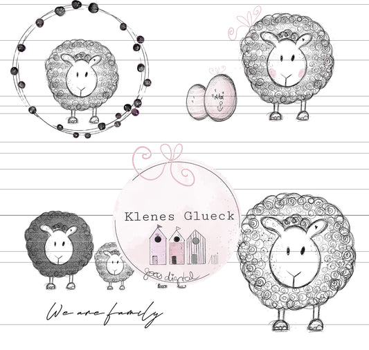 ganz viele süße Schafe...digitale Dateien zum lasern, sublimieren, print and cut, Digistamp und mehr...