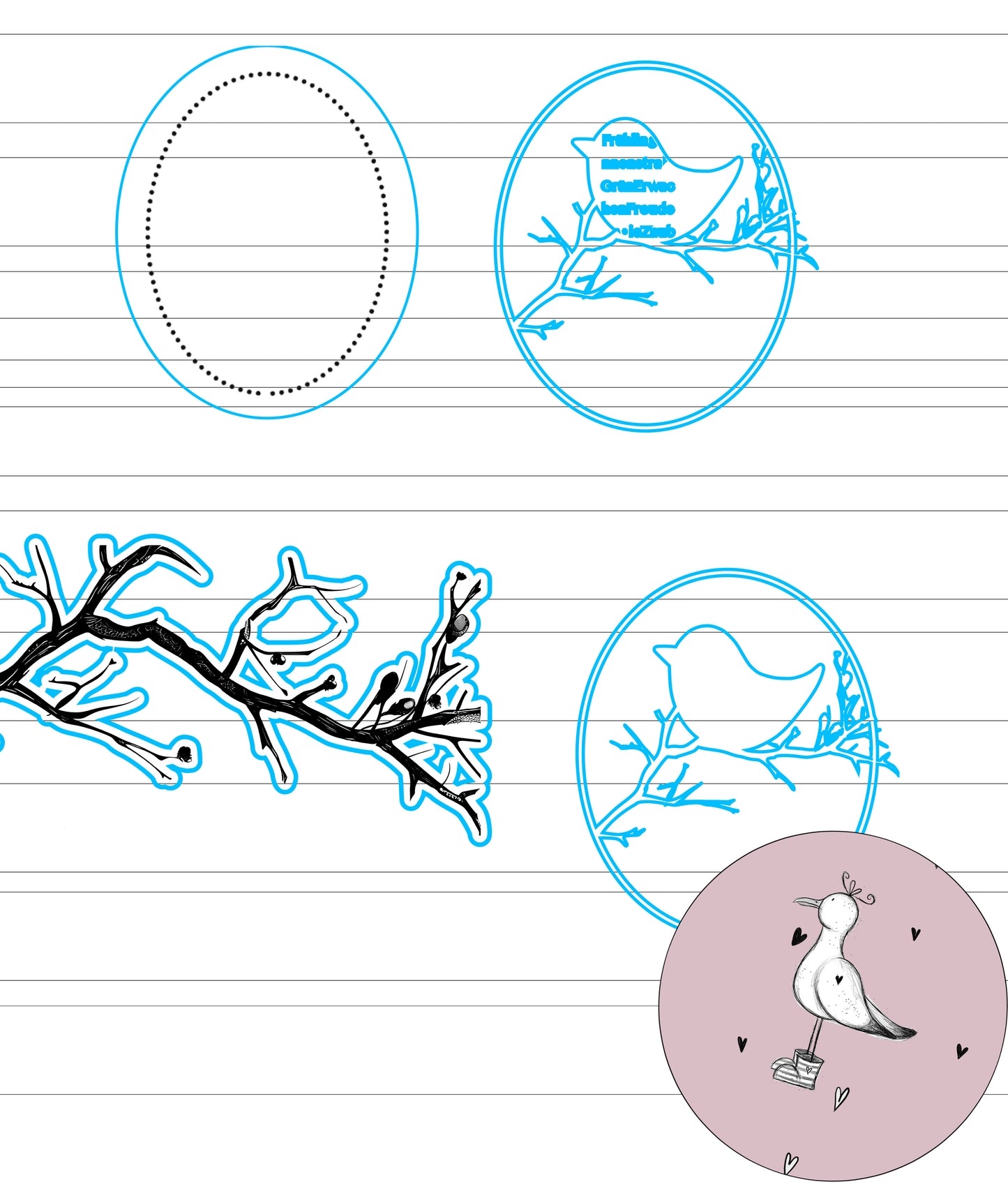 Vogel digitale Datei, kleine Vögel, Laserdatei, Plottdatei, SVG, Vogelgirlande, moderne Vögel, Set