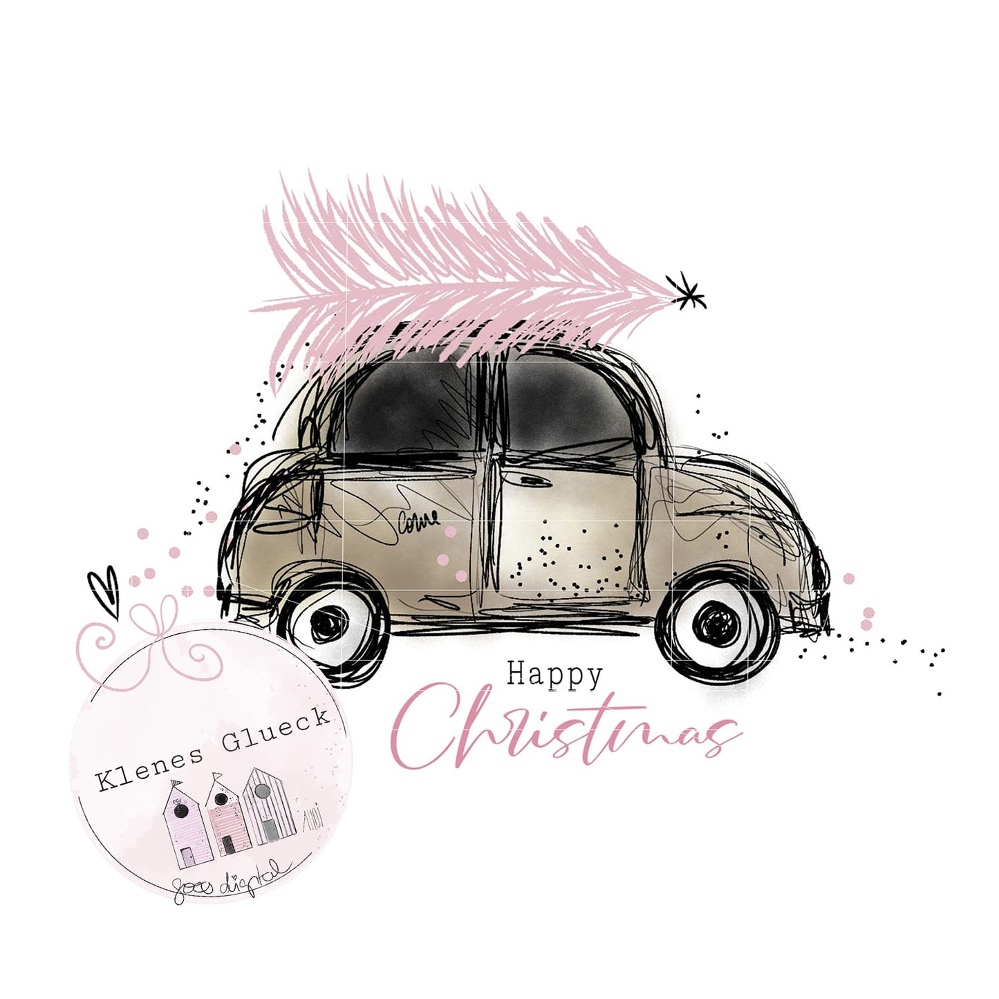 Klenes Weihnachtsauto, digitale Datei zum Lasern, Sublimeren als PNG, SVG, JPG
