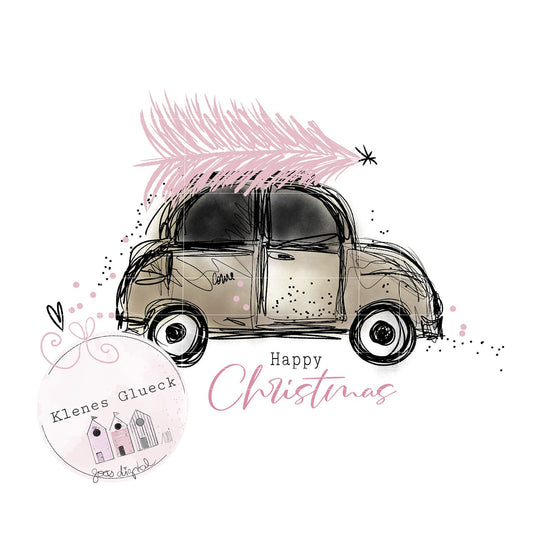 Klenes Weihnachtsauto, digitale Datei zum Lasern, Sublimeren als PNG, SVG, JPG