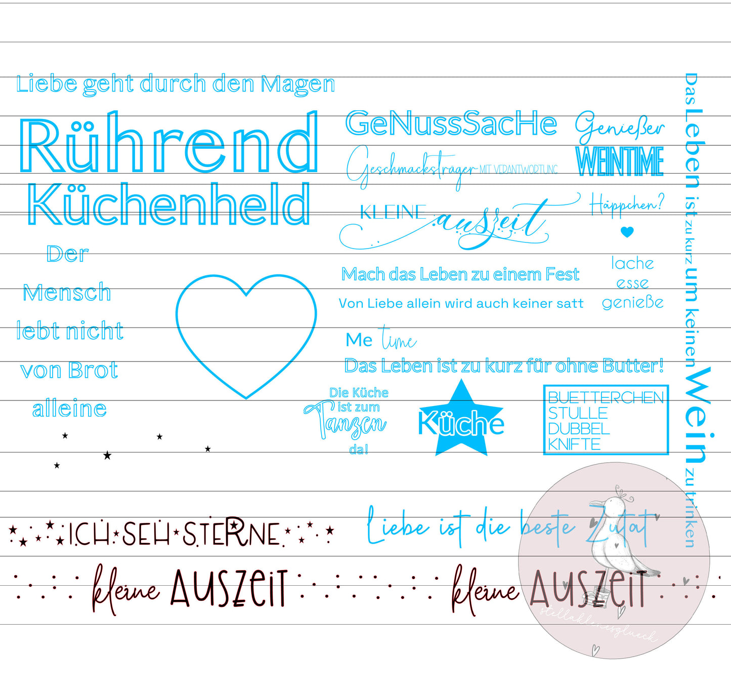 Set, Digitale Gravurdateien "Genuss", Wein, Leben, Svg-Datei, Me-Time, Laserdatei, Küche, Bundle