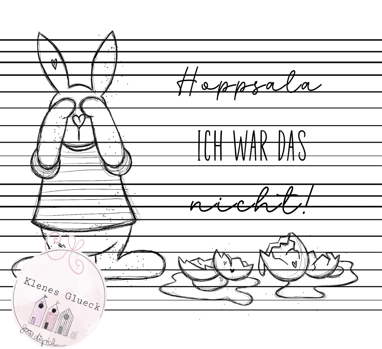 Tollpatschhoppel, Osterhase, Laserdatei, Sublimationsdatei, PNG, JPG, Digistamp, Hase, Ostern, Print and cut, Zeichung