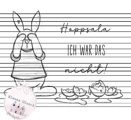 Tollpatschhoppel, Osterhase, Laserdatei, Sublimationsdatei, PNG, JPG, Digistamp, Hase, Ostern, Print and cut, Zeichung
