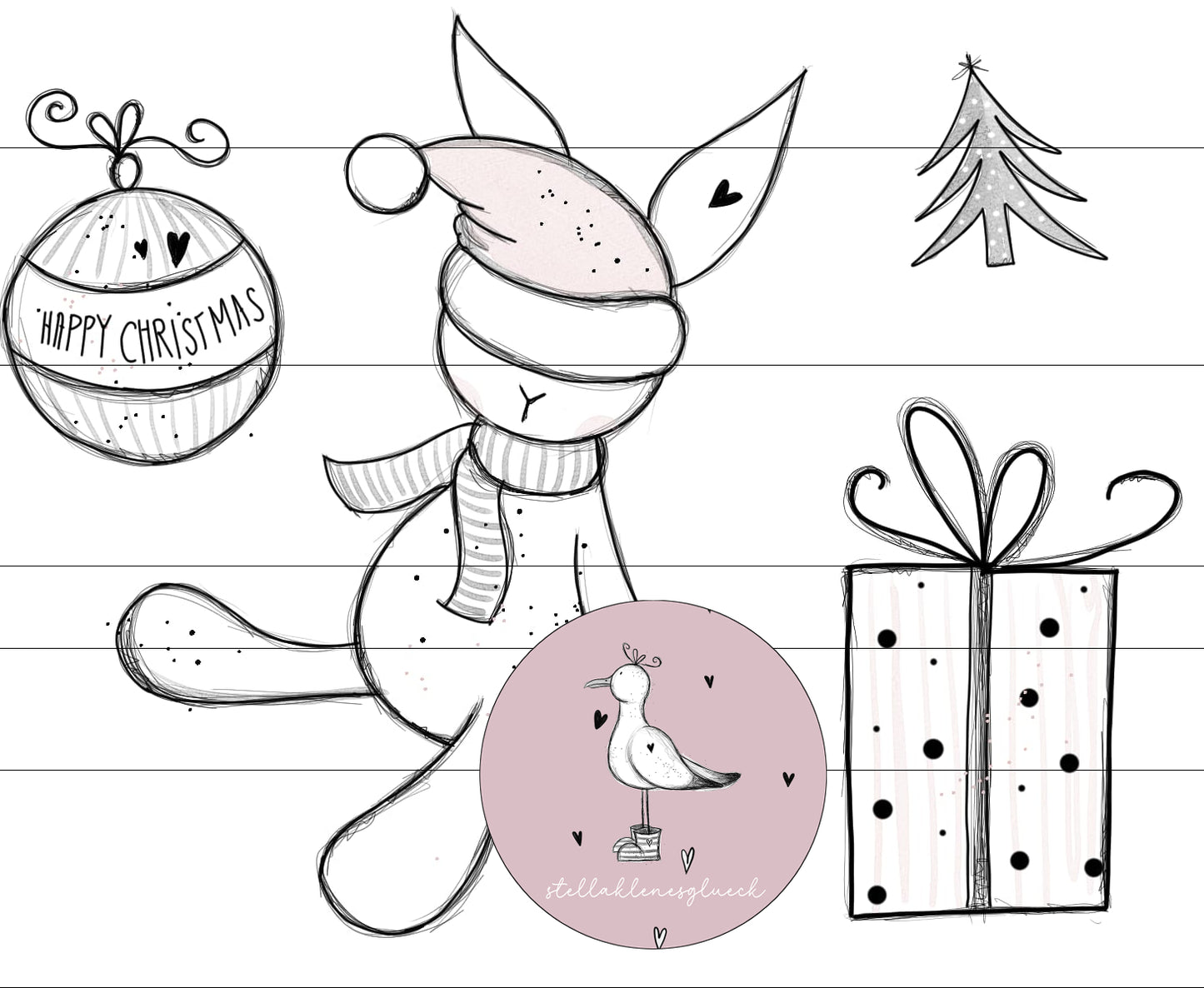 Süßer Weihnachtsmümmler, Weihnachtshase, Hase mit Mütze, Laserdatei (Weihnachtsanhänger als svg), png, jpg, sublimationsdatei, Print and cut