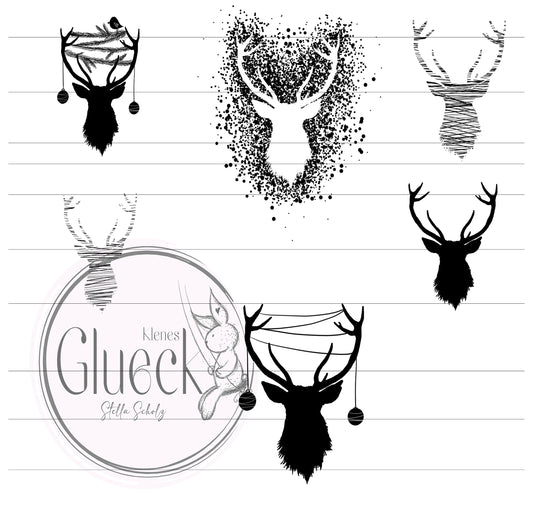 superschöne Hirsch-Datei, Hirschi, Hirsch, Weihnachten, Laserdatei, PNG, JPG, mehrere  Varianten zum lasern, sublimieren, Print and cut, digistamp und mehr
