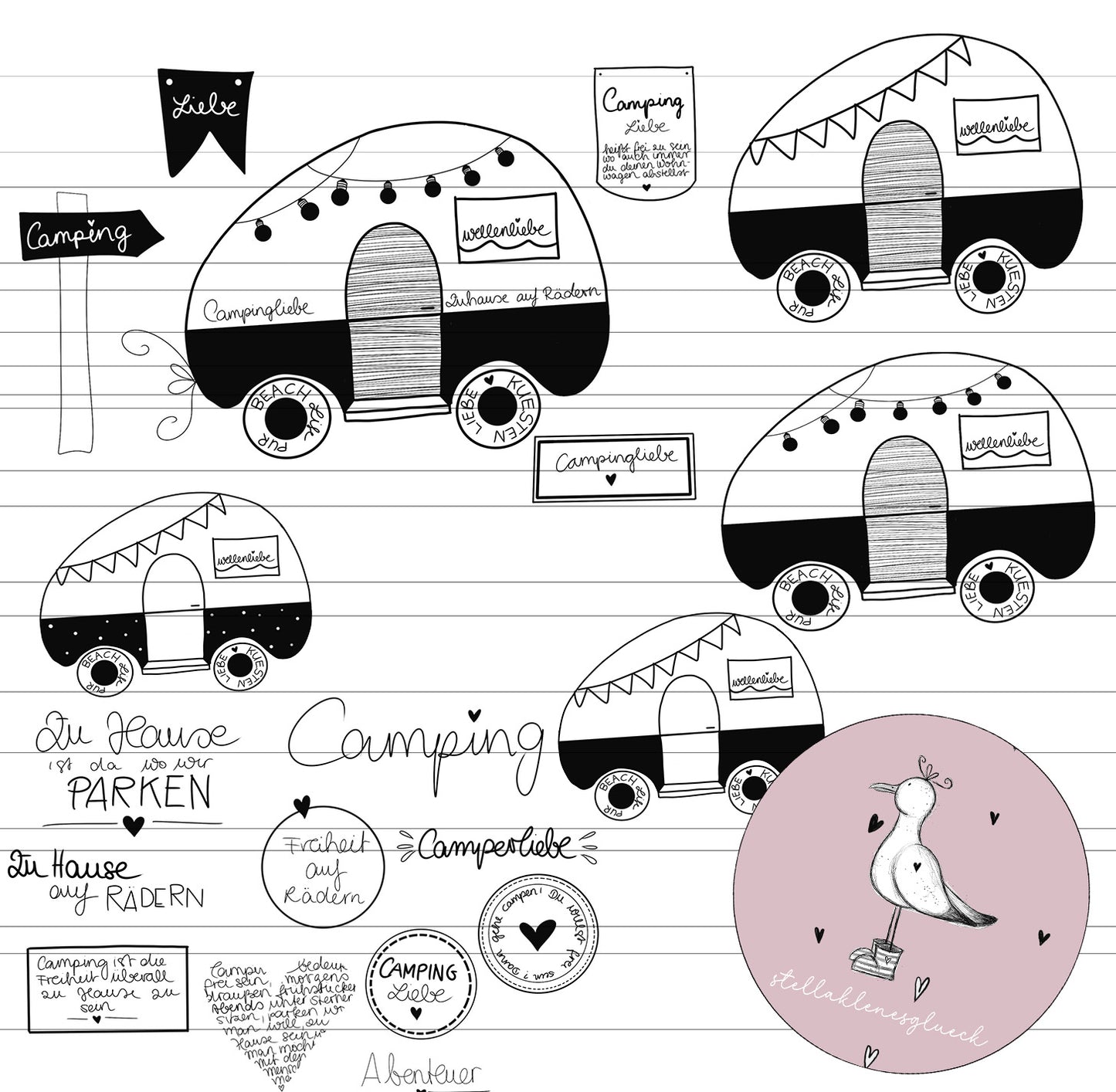 Wohnwagen-Datei, Wohnwagenliebe, Berge, Bergliebe, Camping, Campingliebe, digitale Datei, svg, png, jpg, laserdatei, sublimieren, drucken und mehr